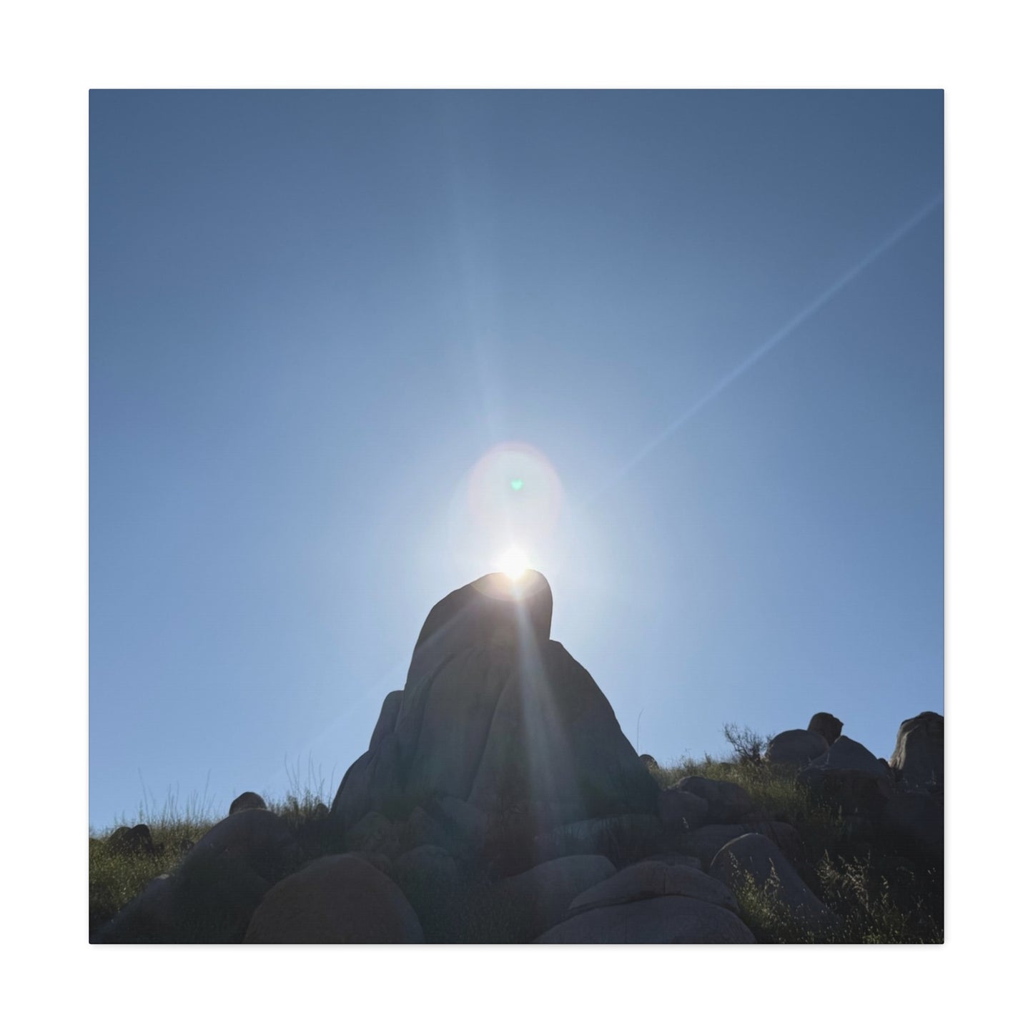 Sunburst Over Stone - Unique Frameless Canvas Wall Art