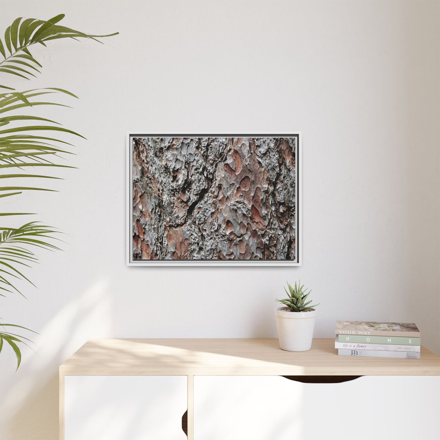 Bark Texture Symphony - Unique Stretched Canvas Wall Art