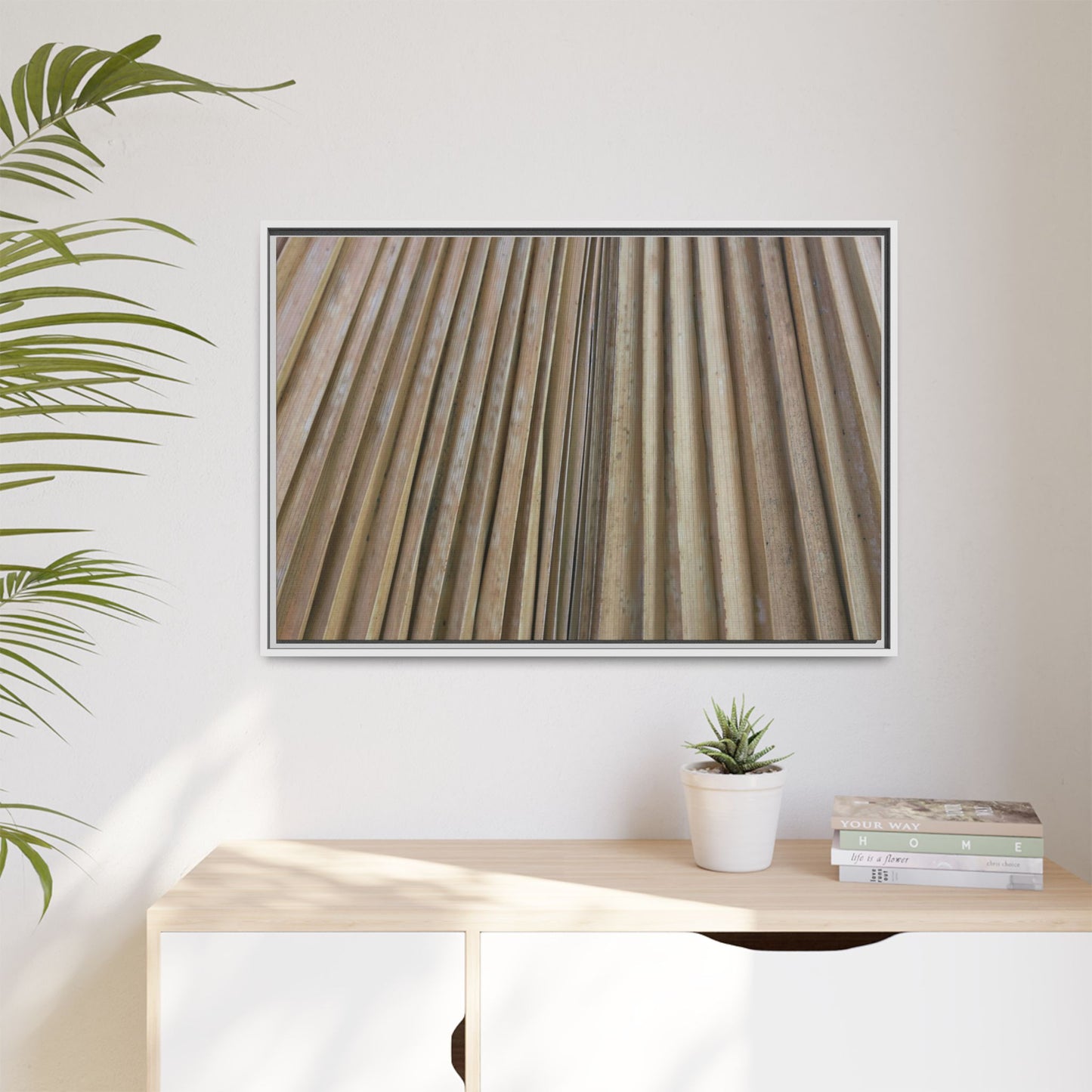 Wooden Whispers - Unique Stretched Canvas Wall Art