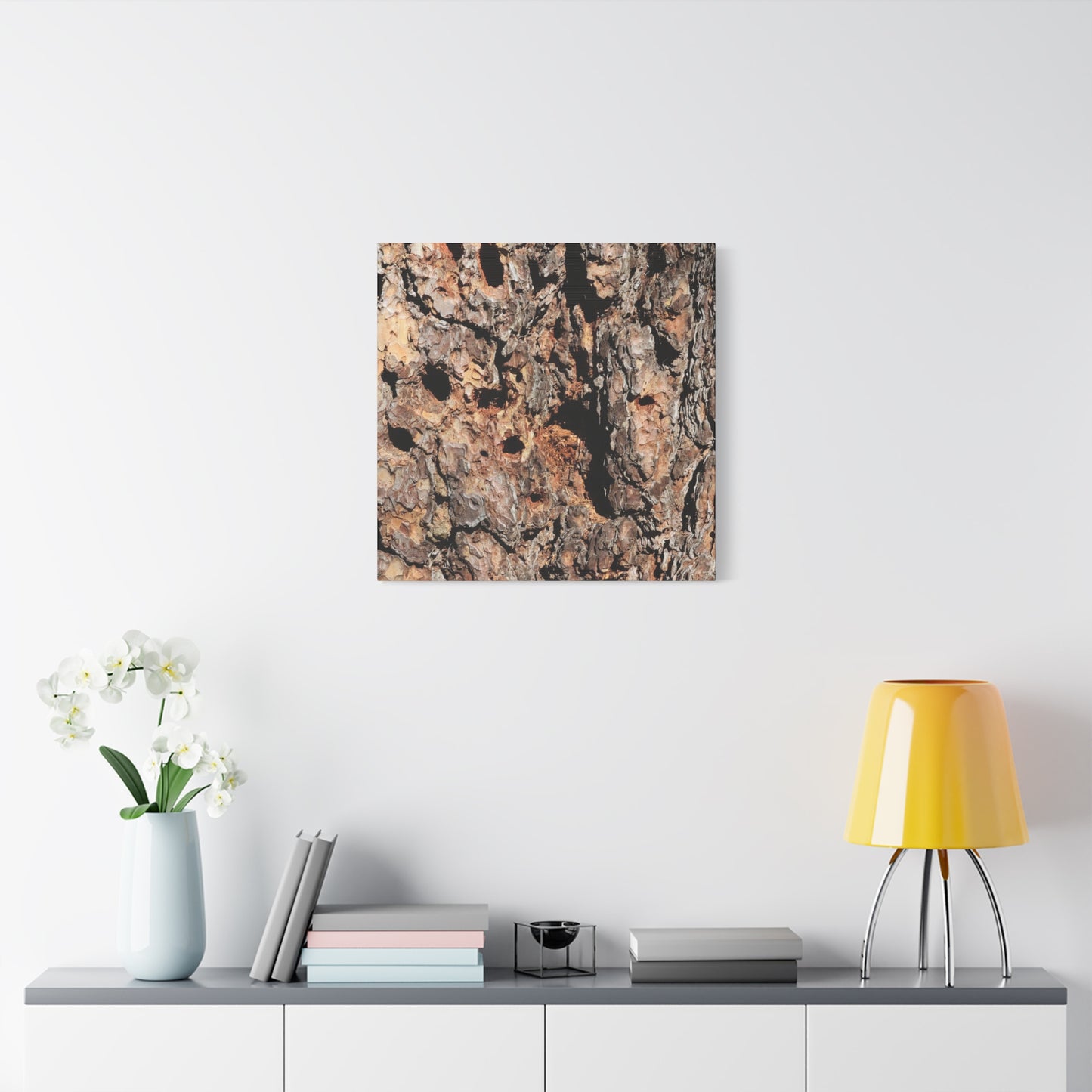 Tree Bark Mosaic - Unique Frameless Canvas Wall Art