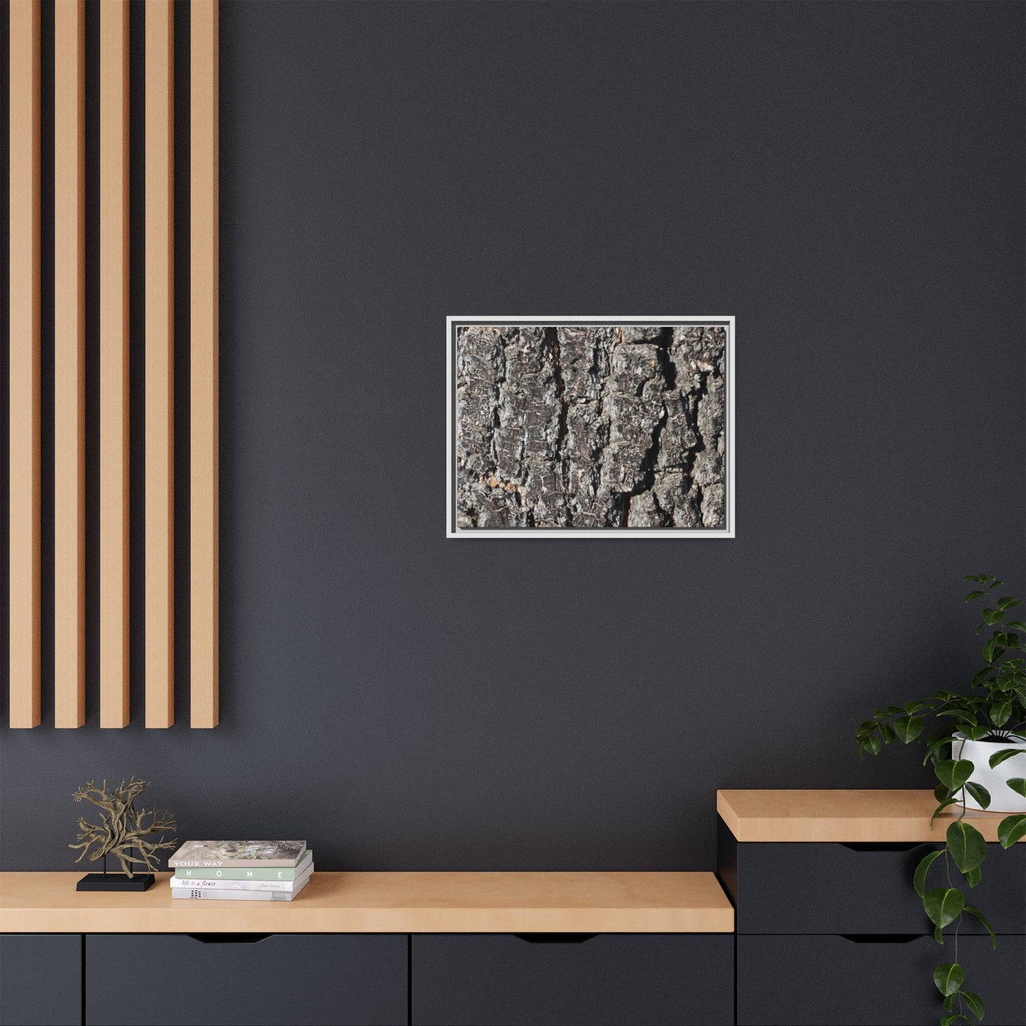 Bark Study in Gray - Unique Stretched Canvas Wall Art