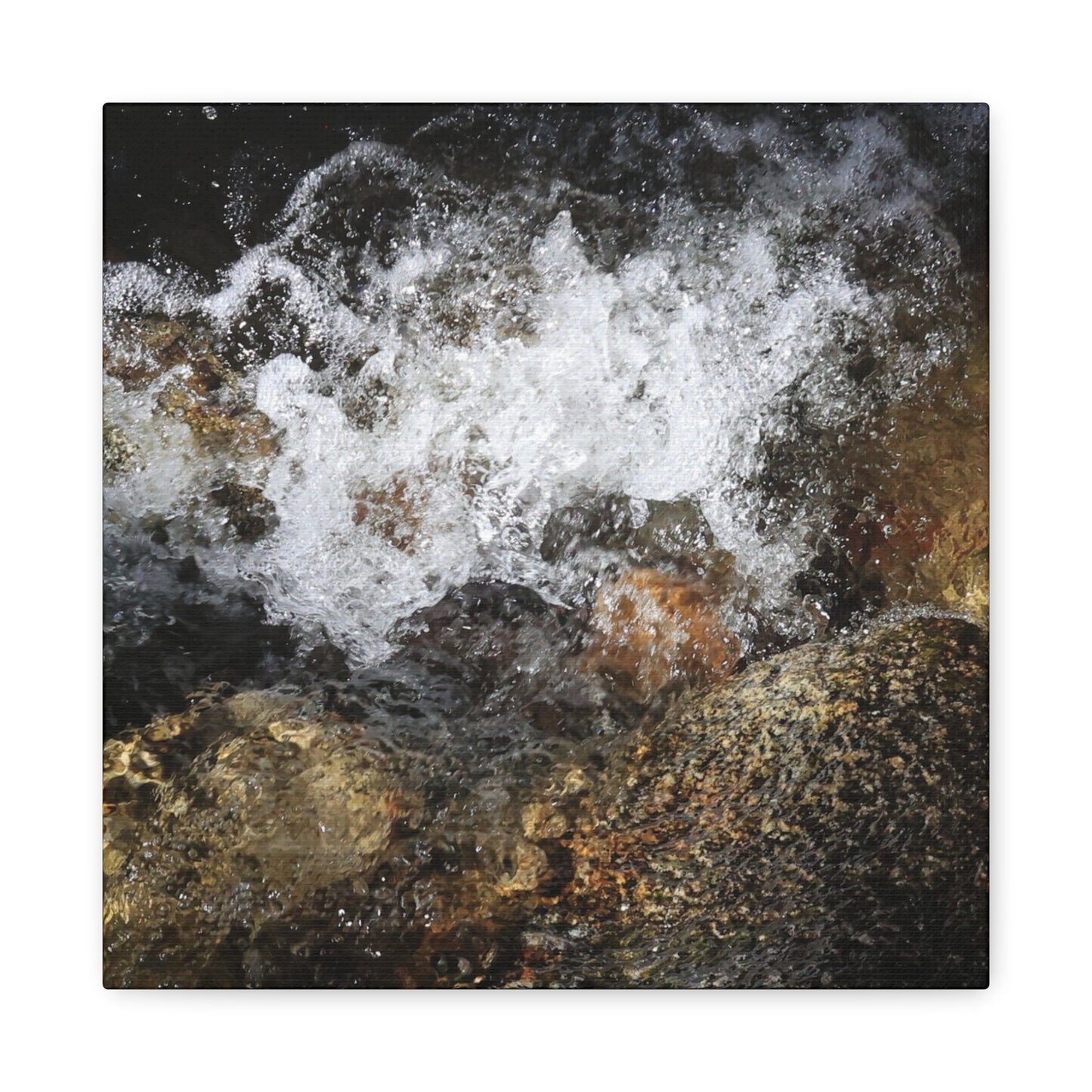 Stone and Surge - Unique Frameless Canvas Wall Art