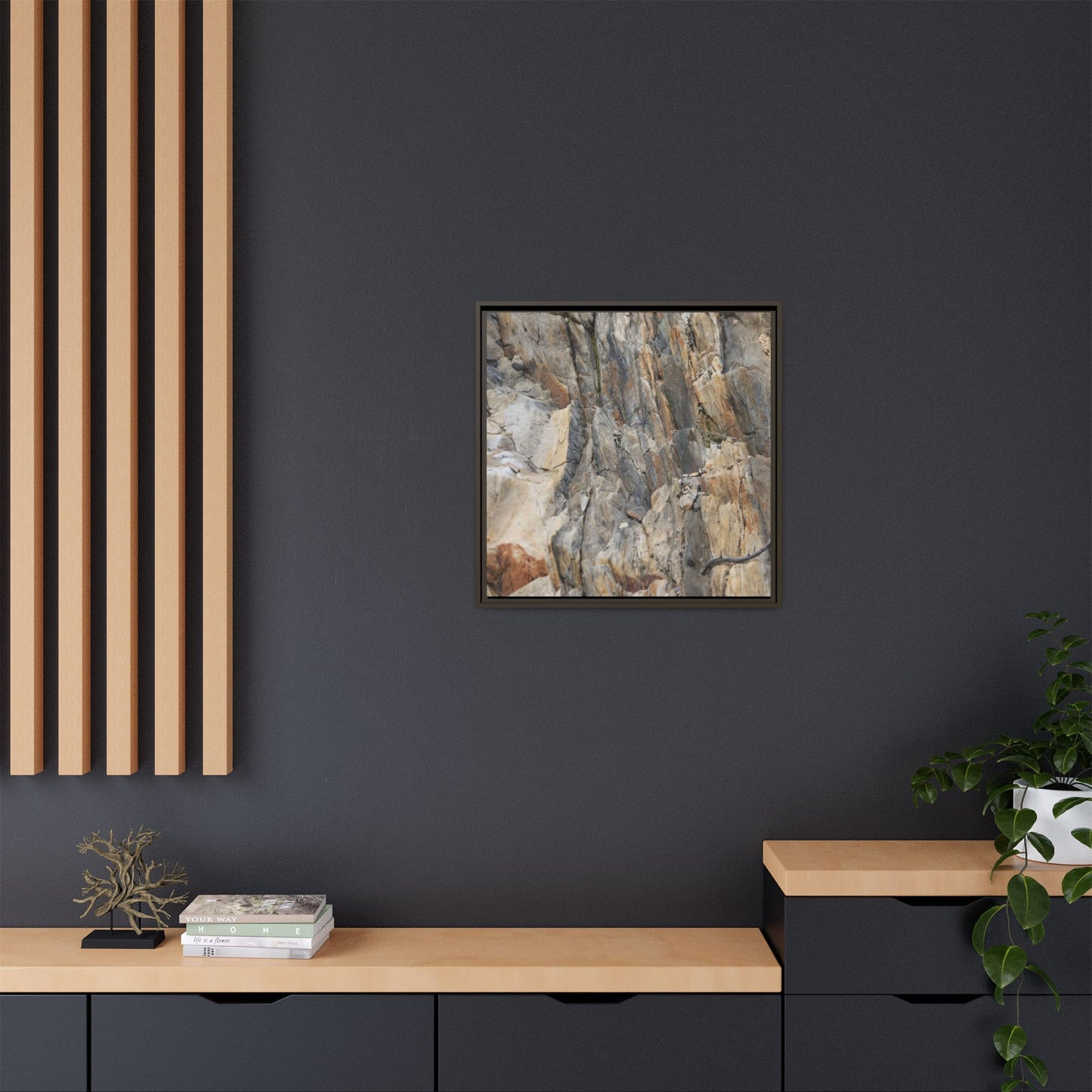 Stone's Silent Symphony - Unique Stretched Canvas Wall Art
