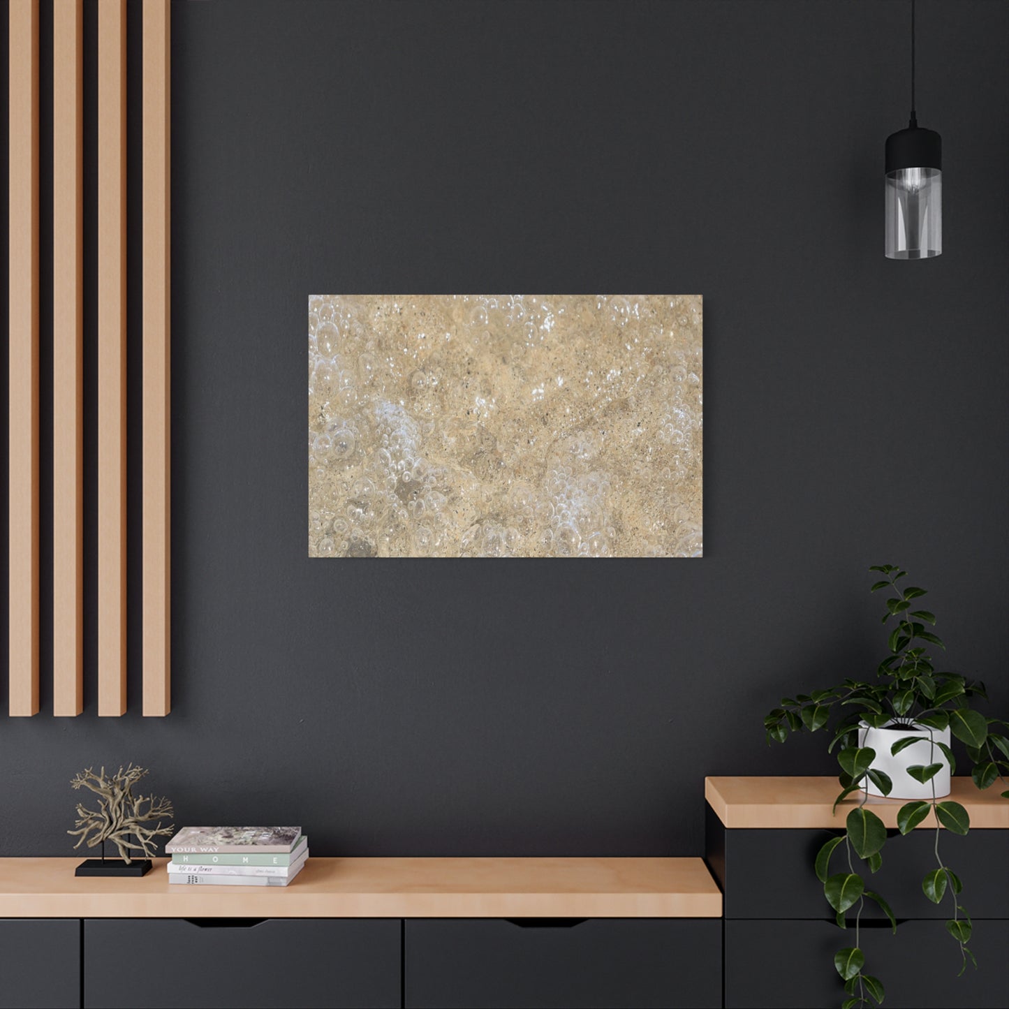 Bubbles in Sand - Unique Frameless Canvas Wall Art