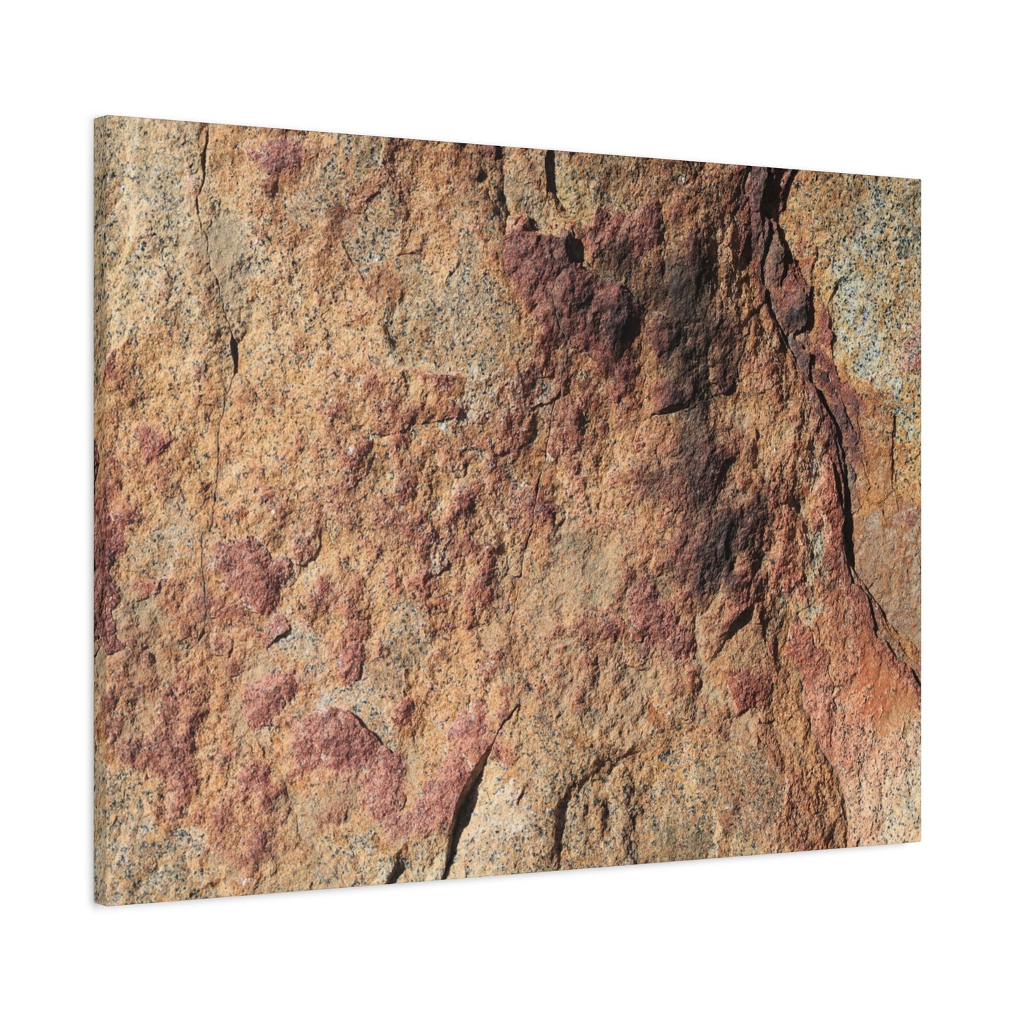 Lithic Veins of Ember - Unique Frameless Canvas Wall Art