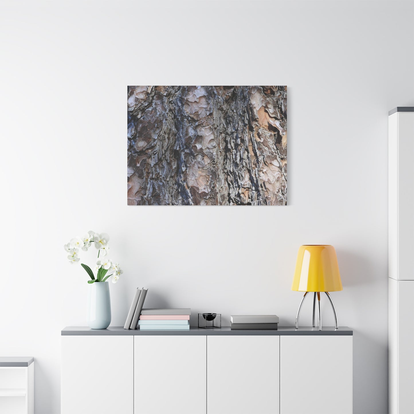 Bark's Rugged Symphony - Unique Frameless Canvas Wall Art