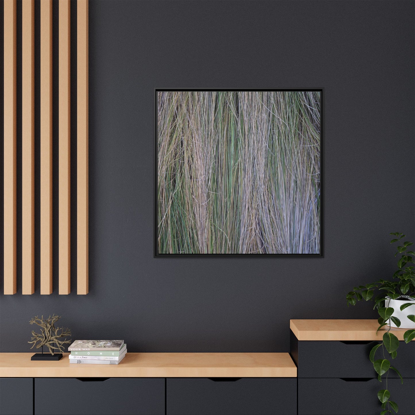 Whispers of Silver Grass - Unique Stretched Canvas Wall Art