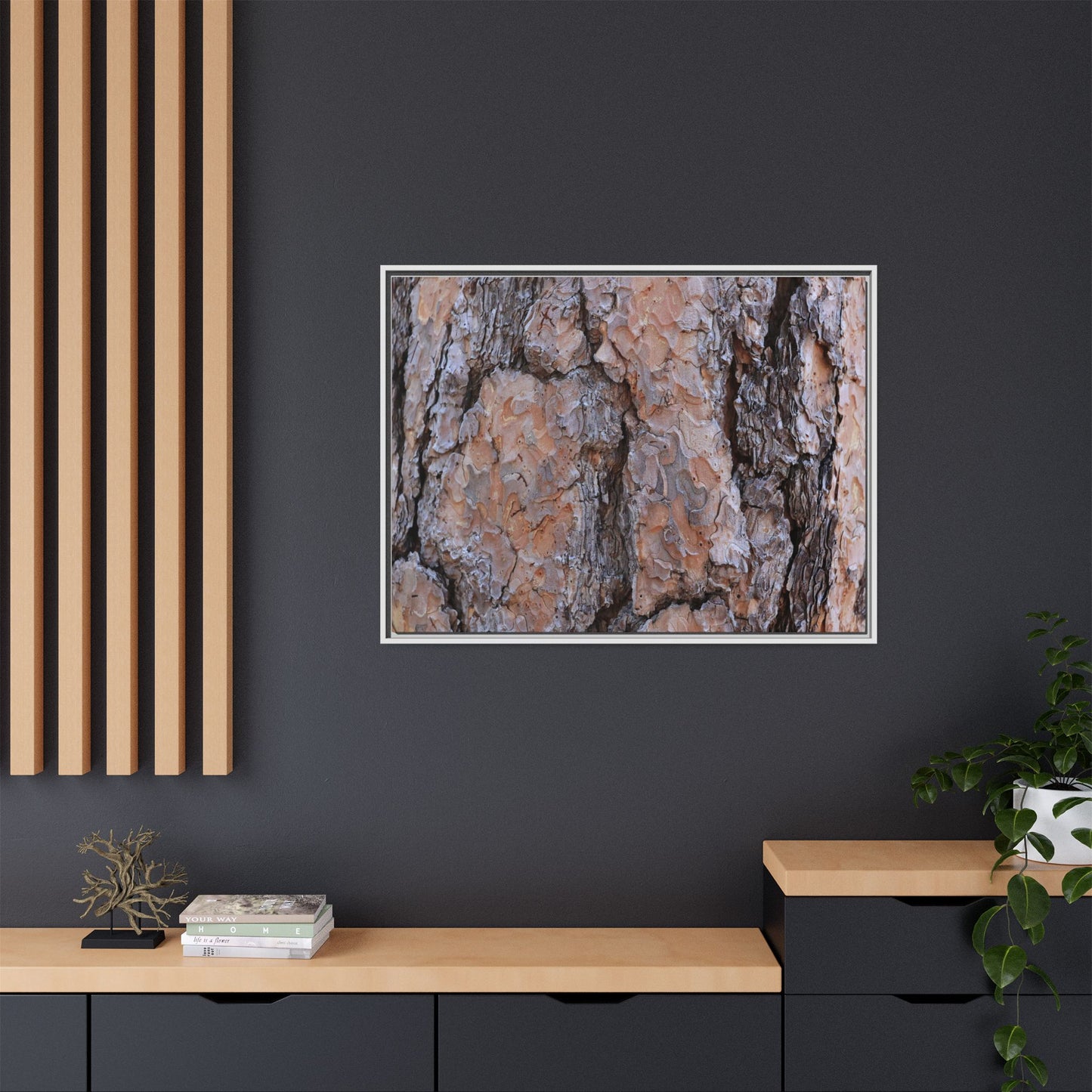 Tree Skin Symphony - Unique Stretched Canvas Wall Art