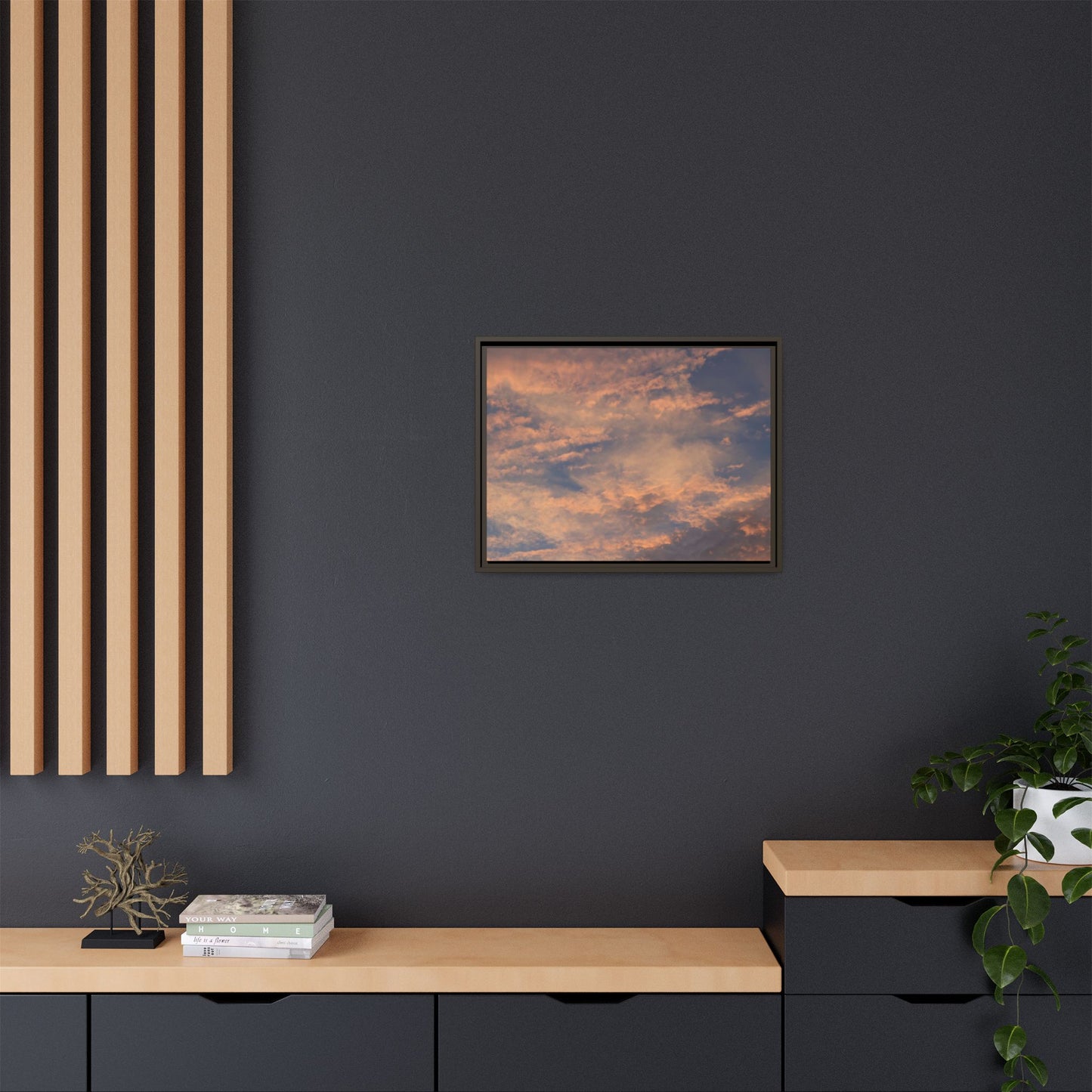 Sunset's Ethereal Canvas - Unique Stretched Canvas Wall Art