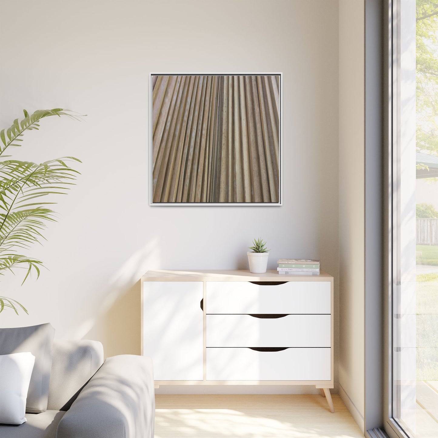 Wooden Whispers - Unique Stretched Canvas Wall Art