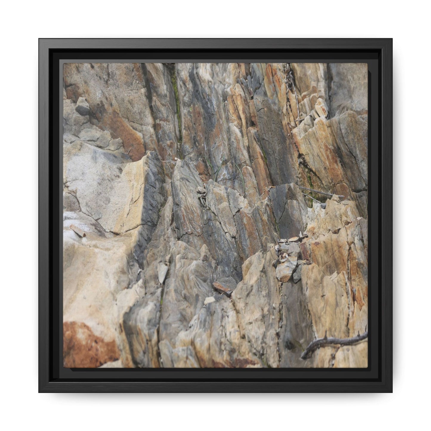 Stone's Silent Symphony - Unique Stretched Canvas Wall Art
