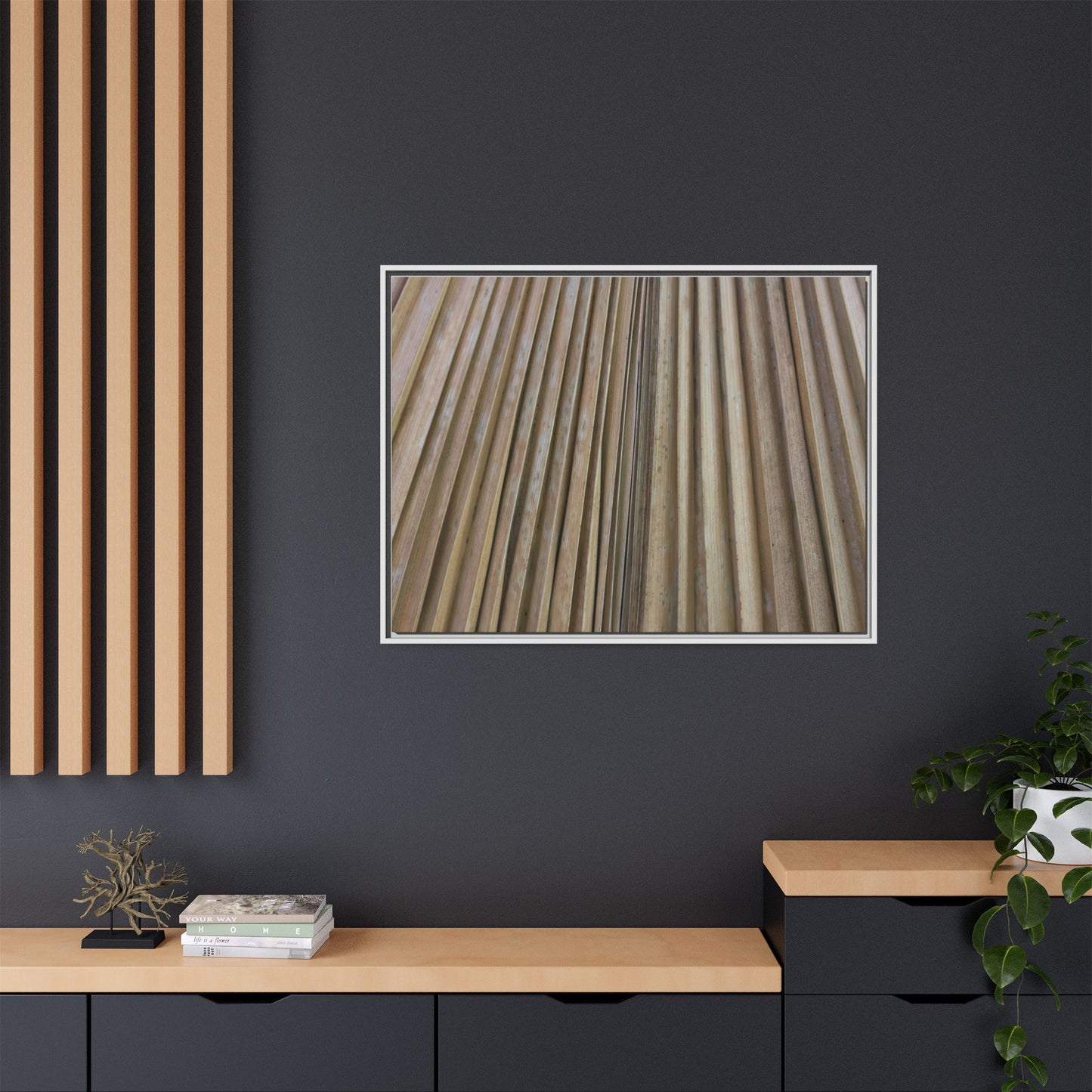 Wooden Whispers - Unique Stretched Canvas Wall Art