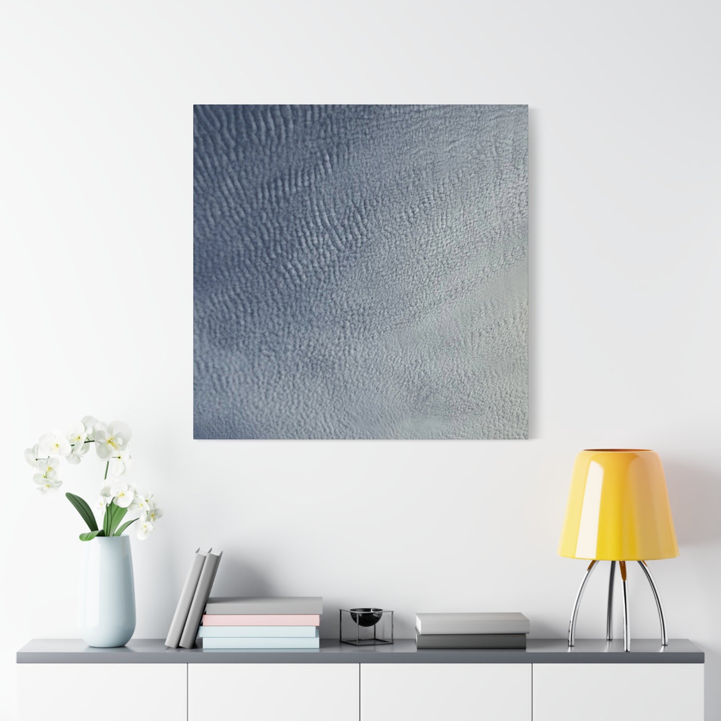 Undulating Whispers of Cerulean - Unique Frameless Canvas Wall Art
