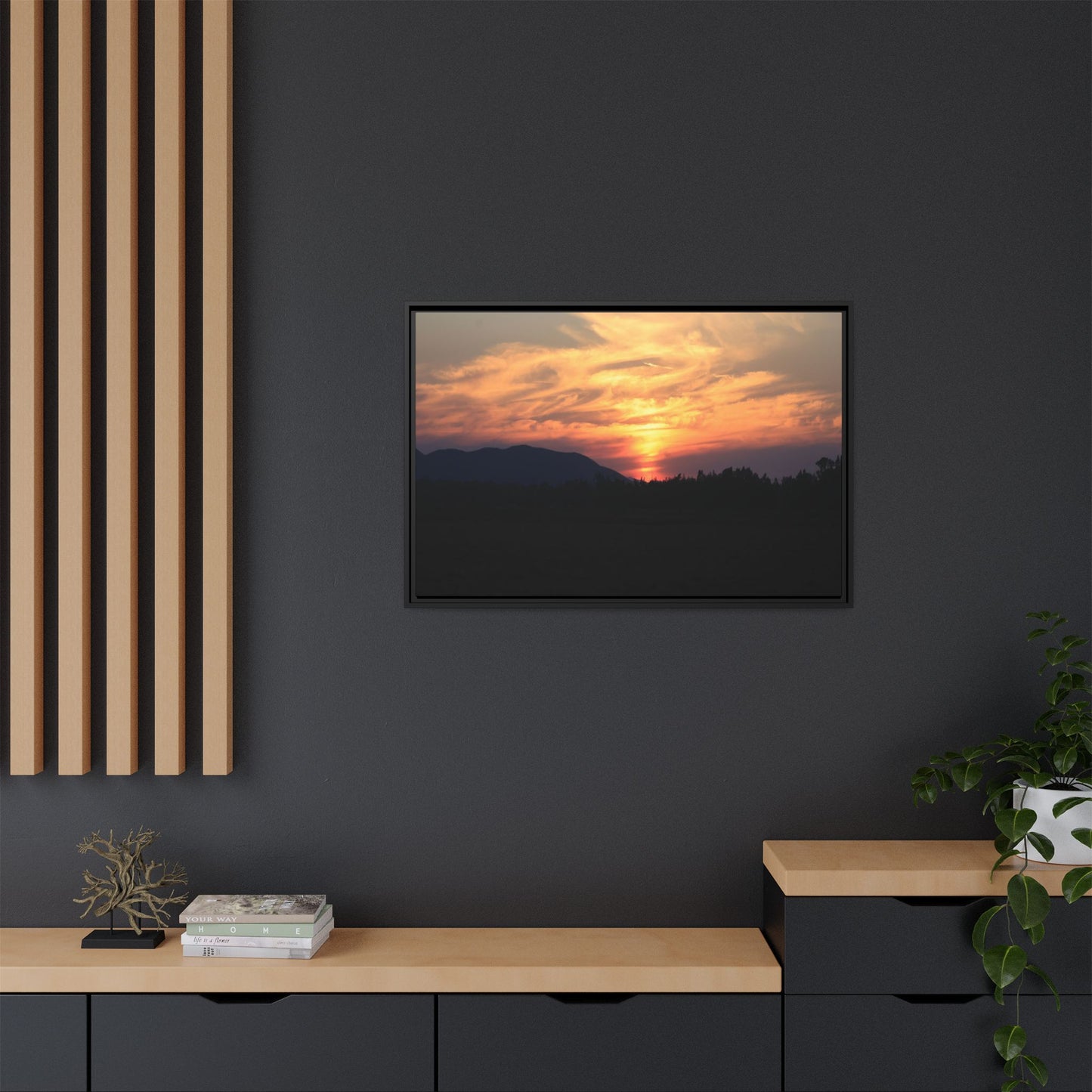 Gilded Horizon - Unique Stretched Canvas Wall Art