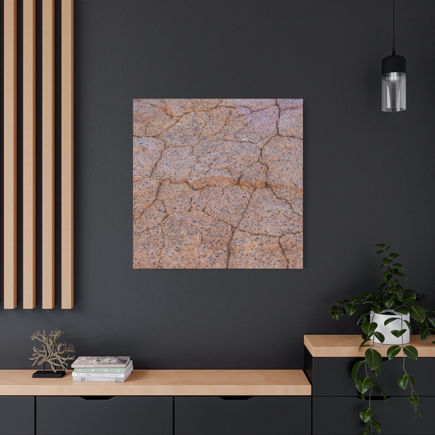 Cracked Earth's Whispers - Unique Frameless Canvas Wall Art