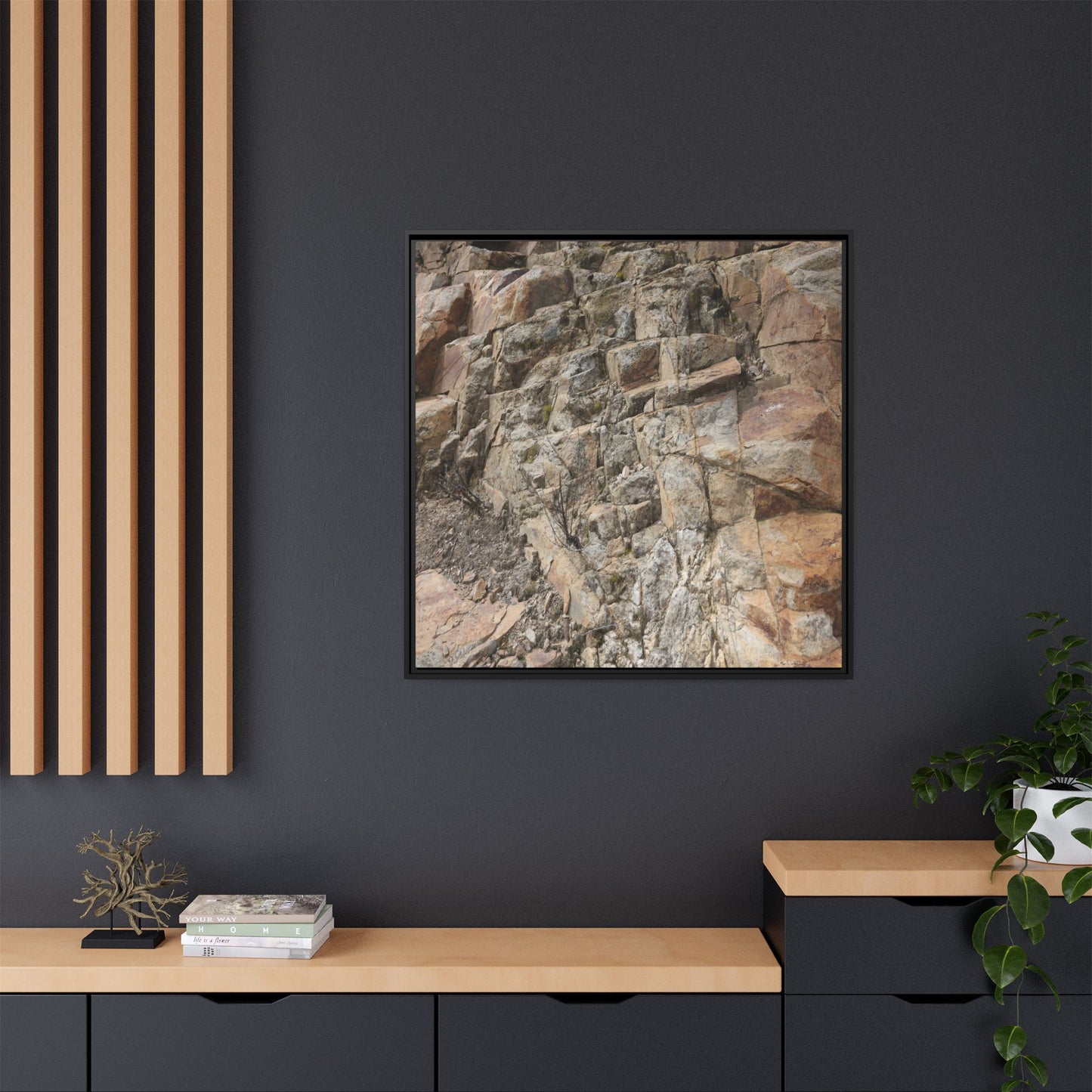 Stone's Silent Story - Unique Stretched Canvas Wall Art