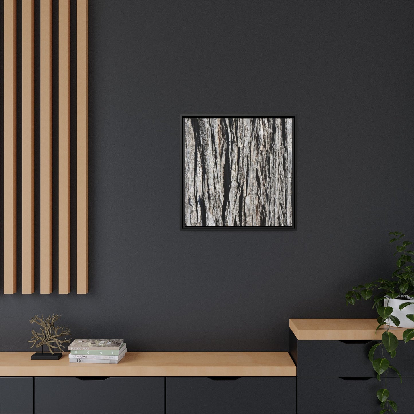 Bark Lines - Unique Stretched Canvas Wall Art