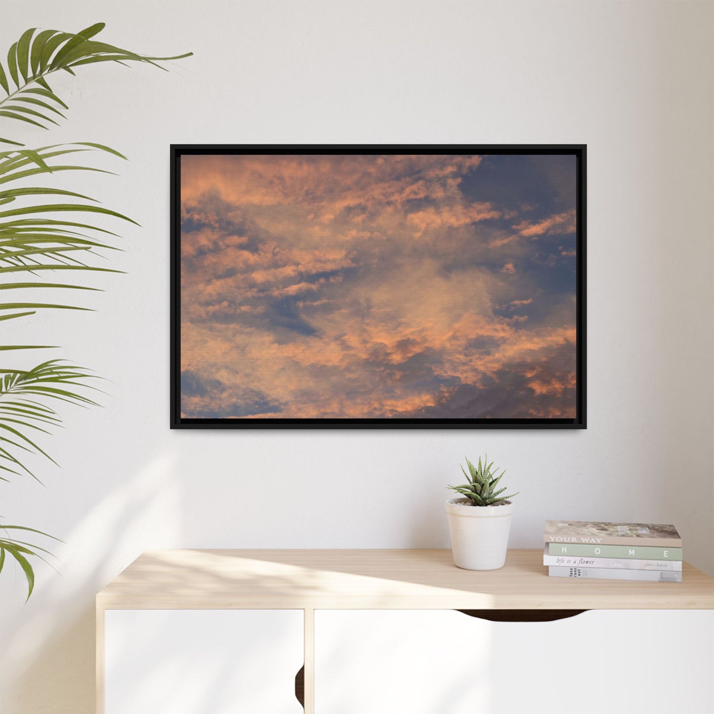 Sunset's Ethereal Canvas - Unique Stretched Canvas Wall Art