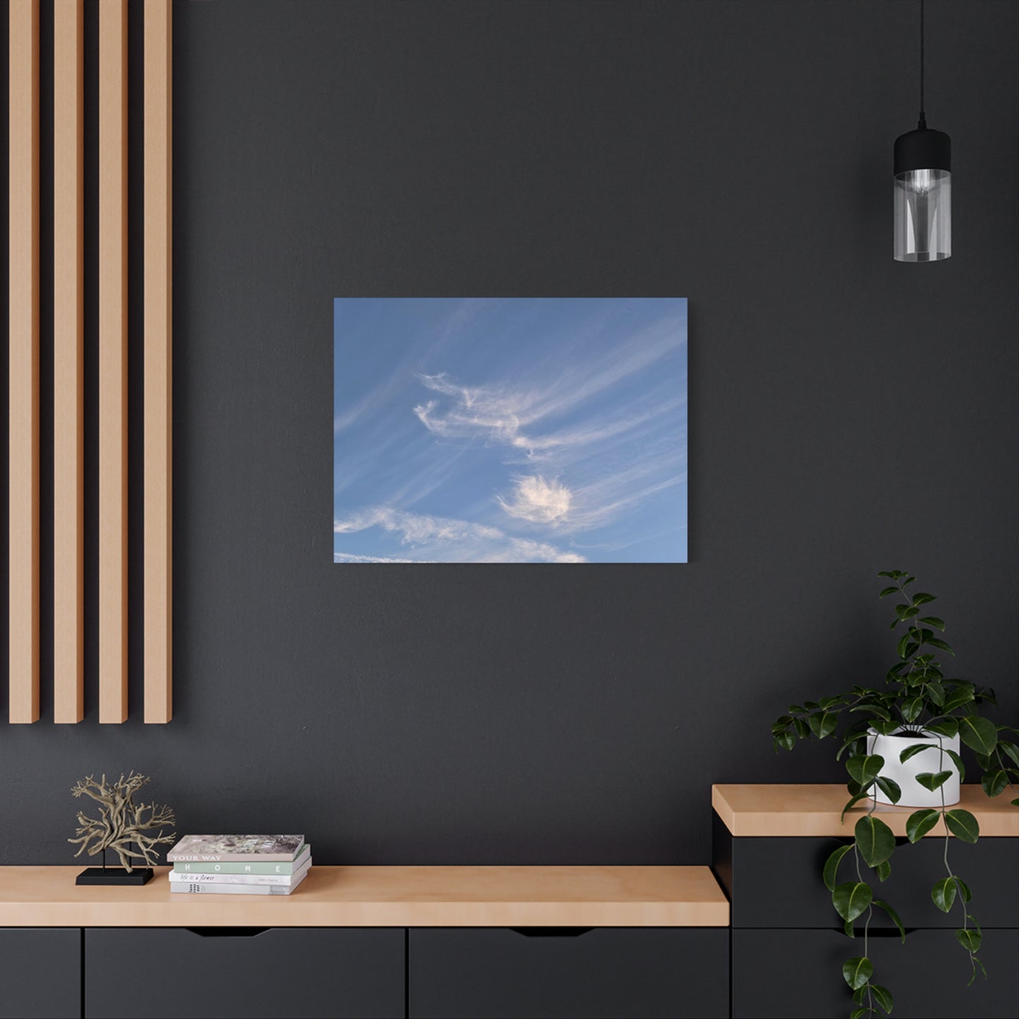 Wispy Whispers of Azure - Unique Frameless Canvas Wall Art