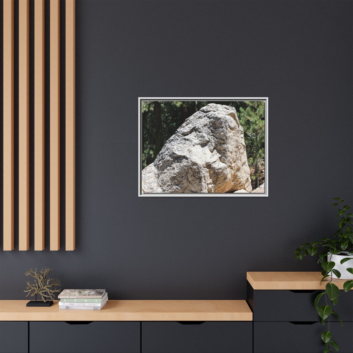 Stone's Silent Whisper - Unique Stretched Canvas Wall Art