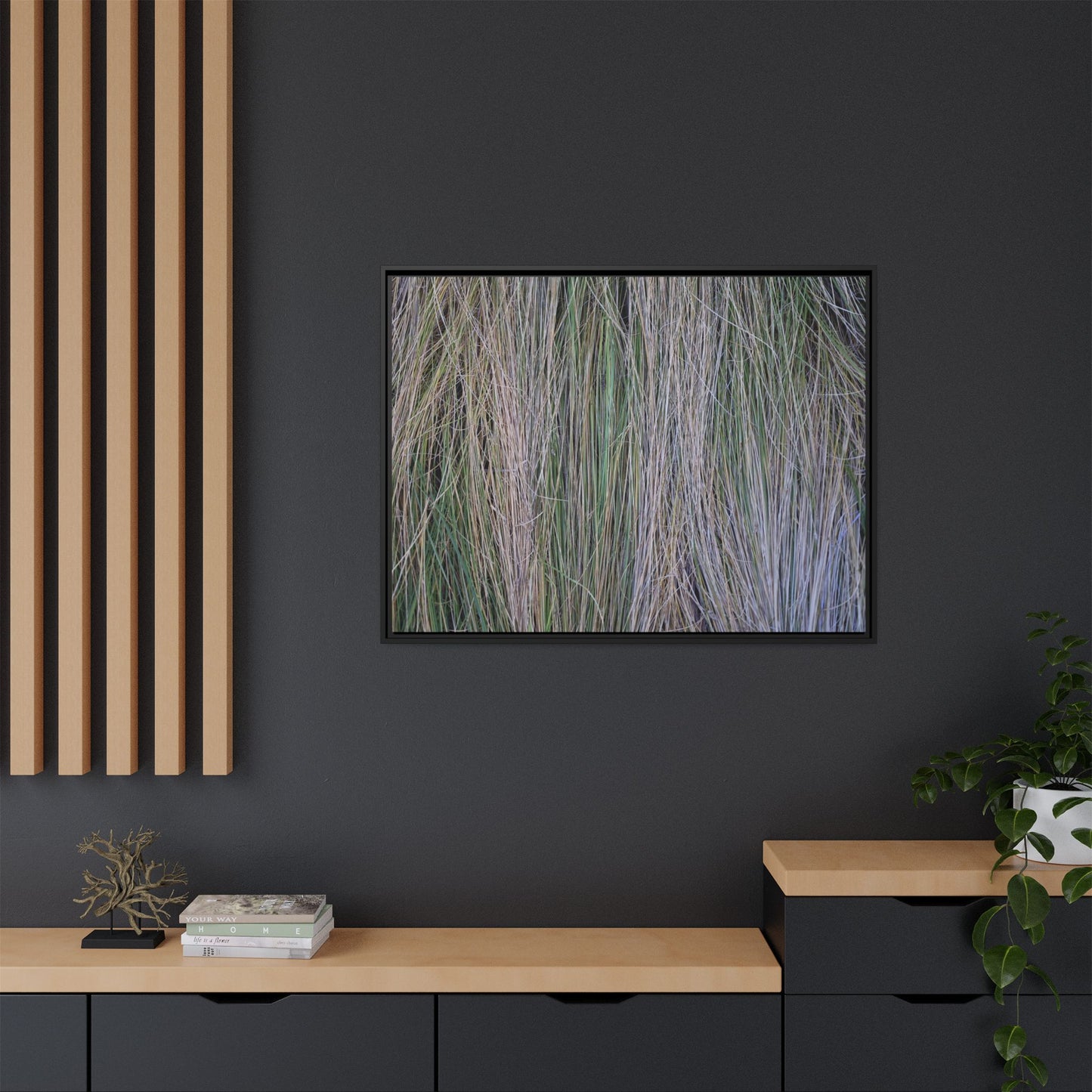Whispers of Silver Grass - Unique Stretched Canvas Wall Art