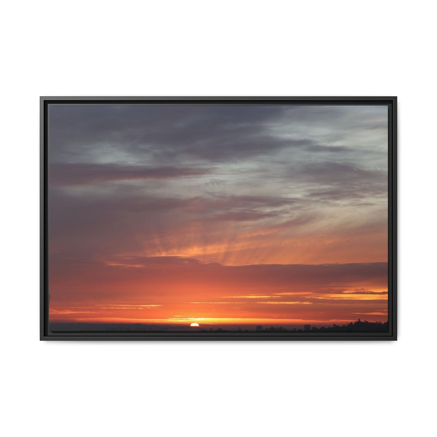 Fiery Horizon - Unique Stretched Canvas Wall Art