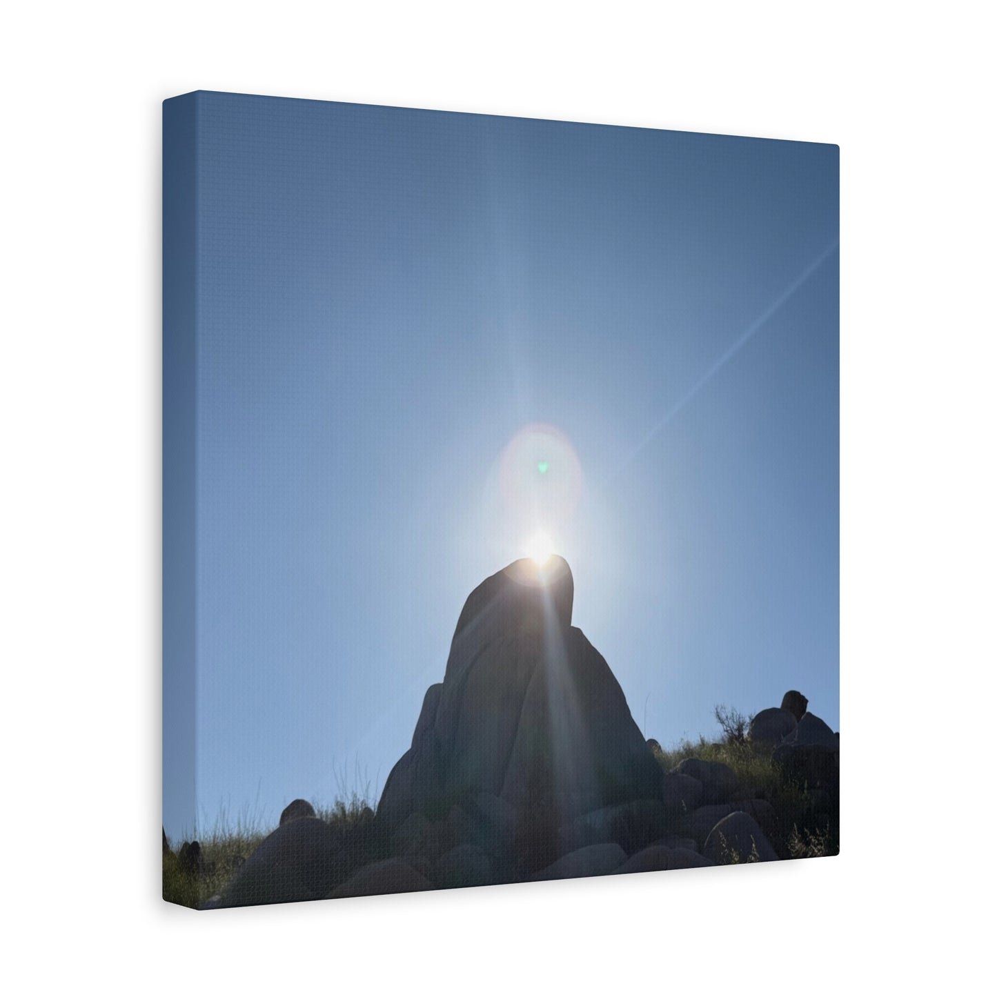 Sunburst Over Stone - Unique Frameless Canvas Wall Art