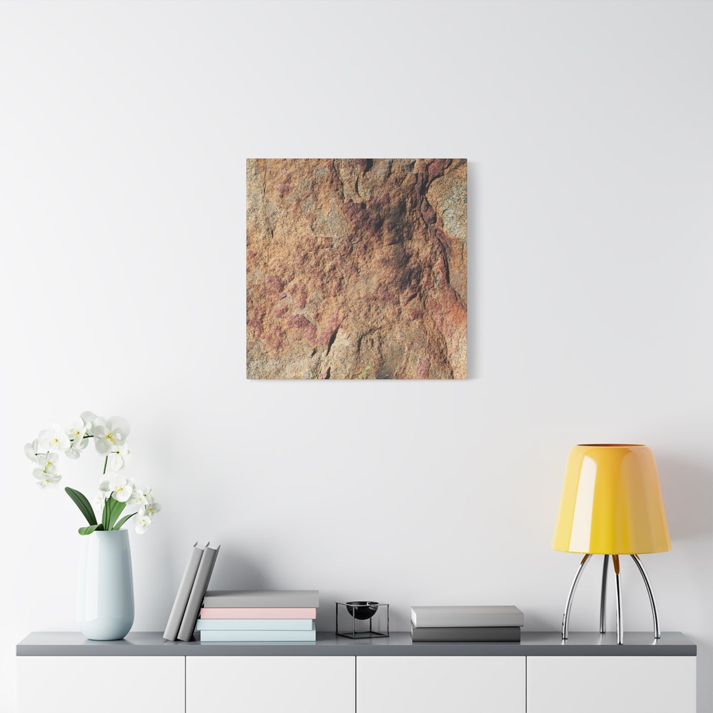 Lithic Veins of Ember - Unique Frameless Canvas Wall Art