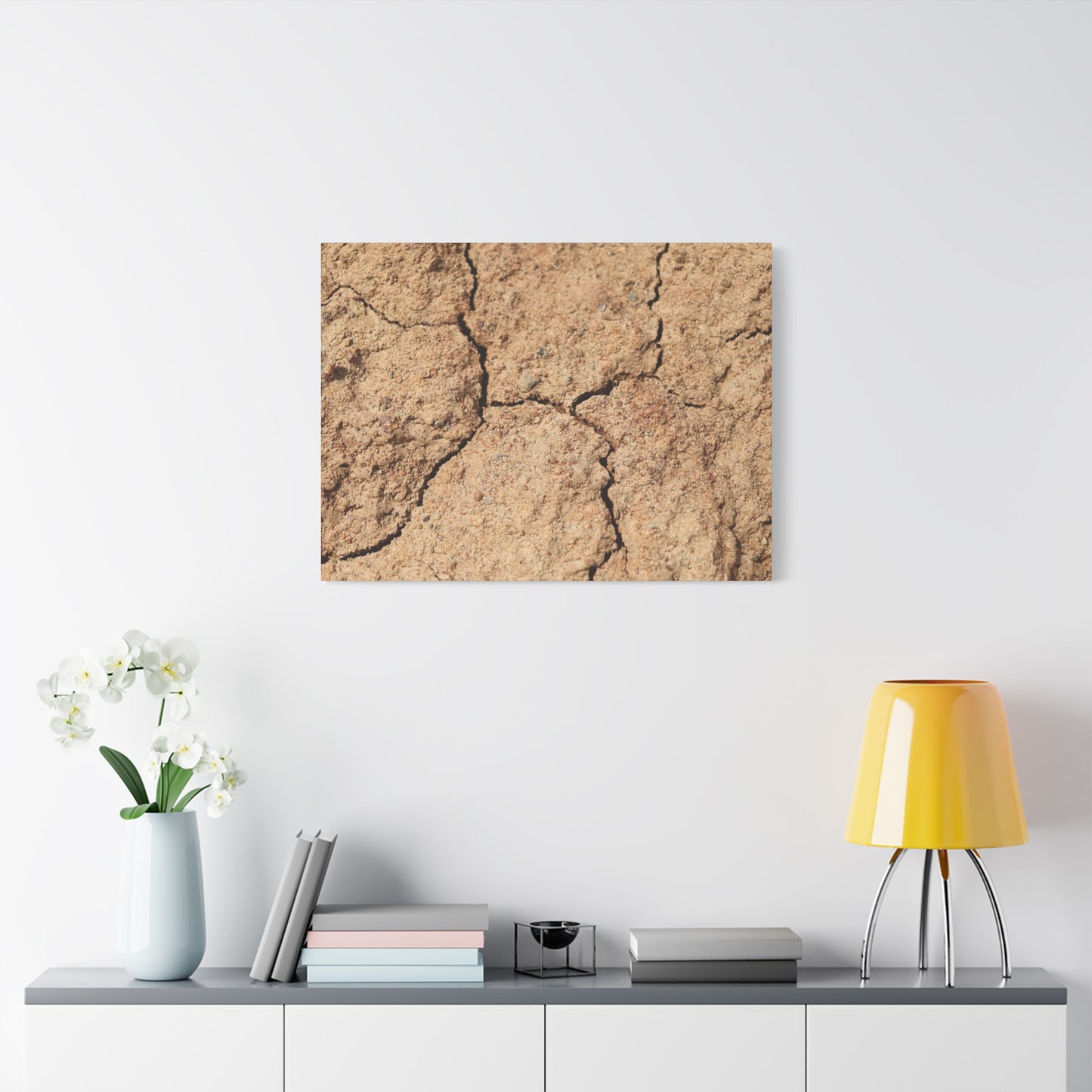 Cracked Earth's Lament - Unique Frameless Canvas Wall Art