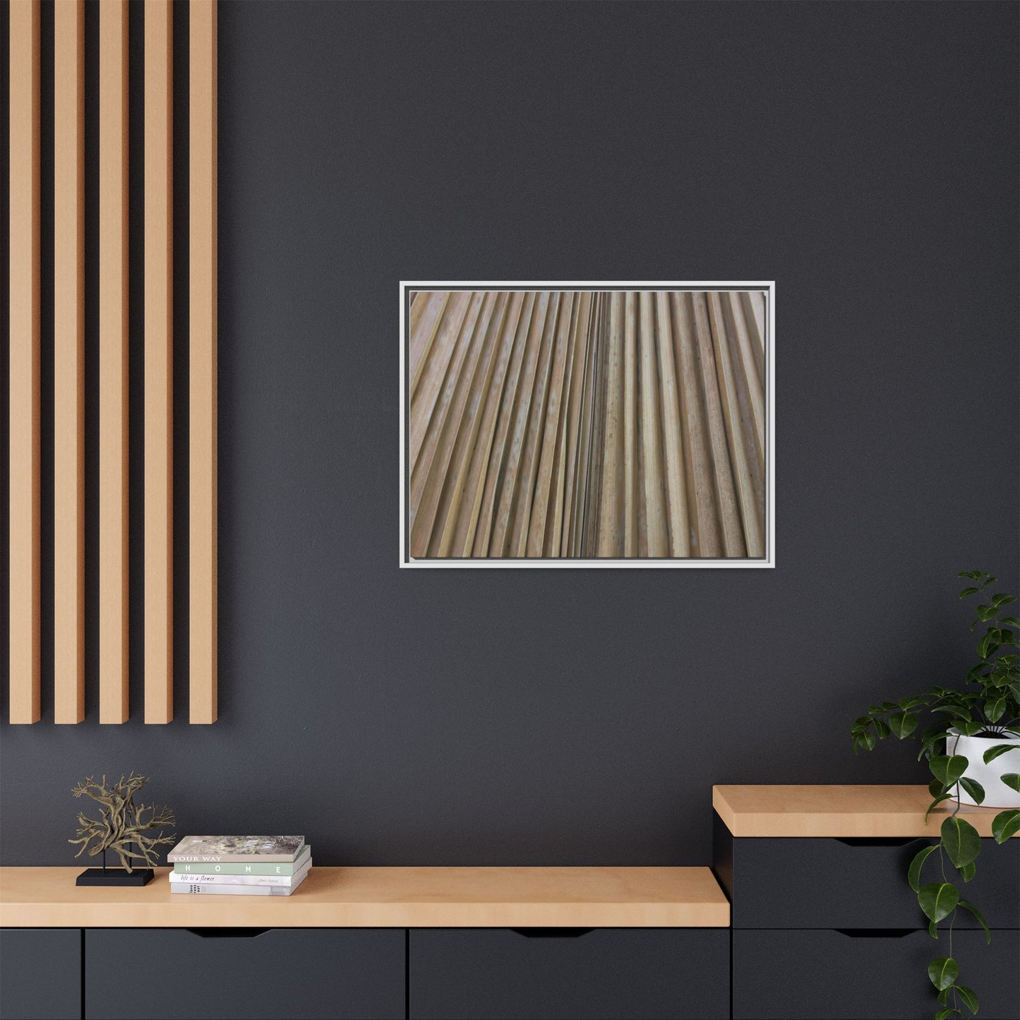 Wooden Whispers - Unique Stretched Canvas Wall Art