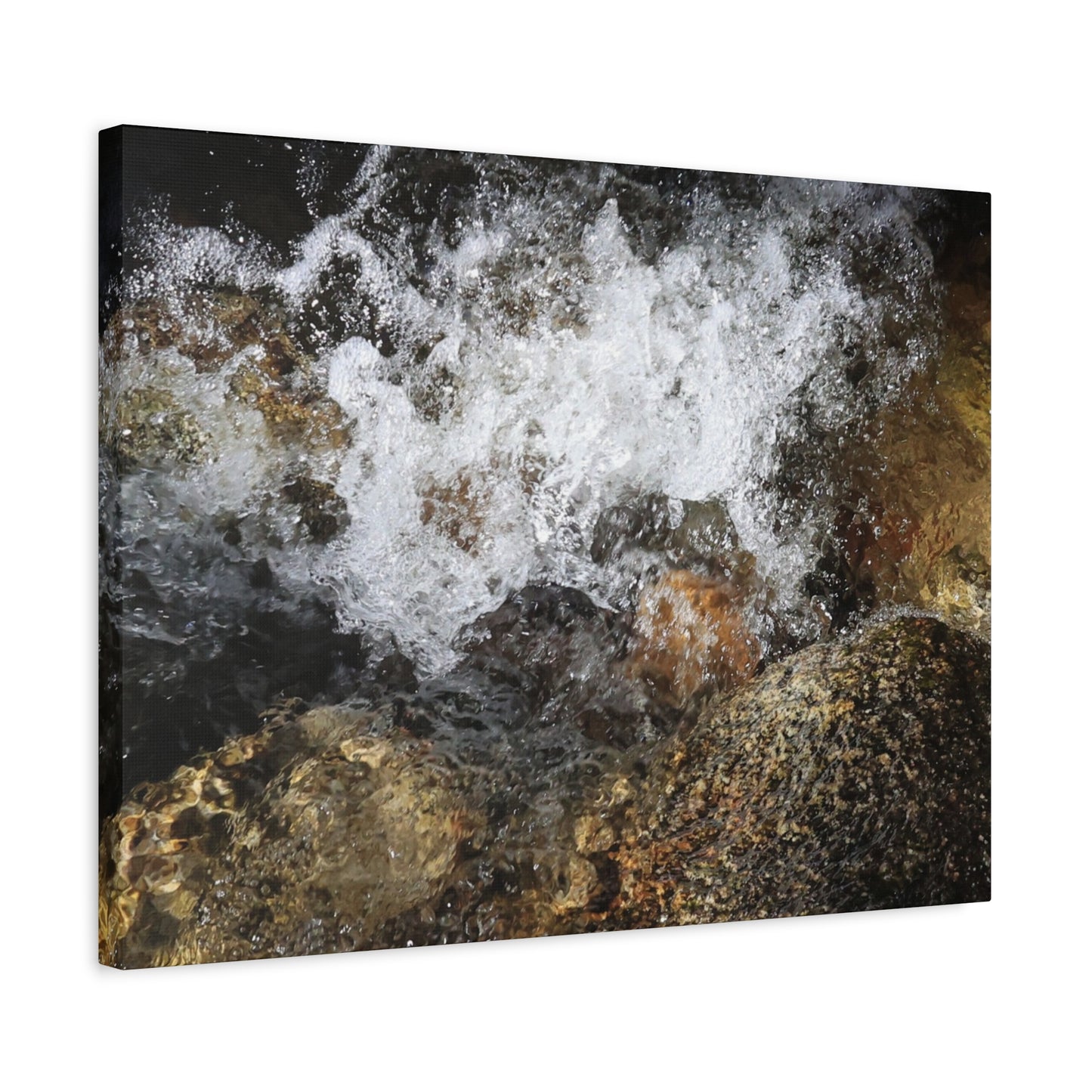 Stone and Surge - Unique Frameless Canvas Wall Art
