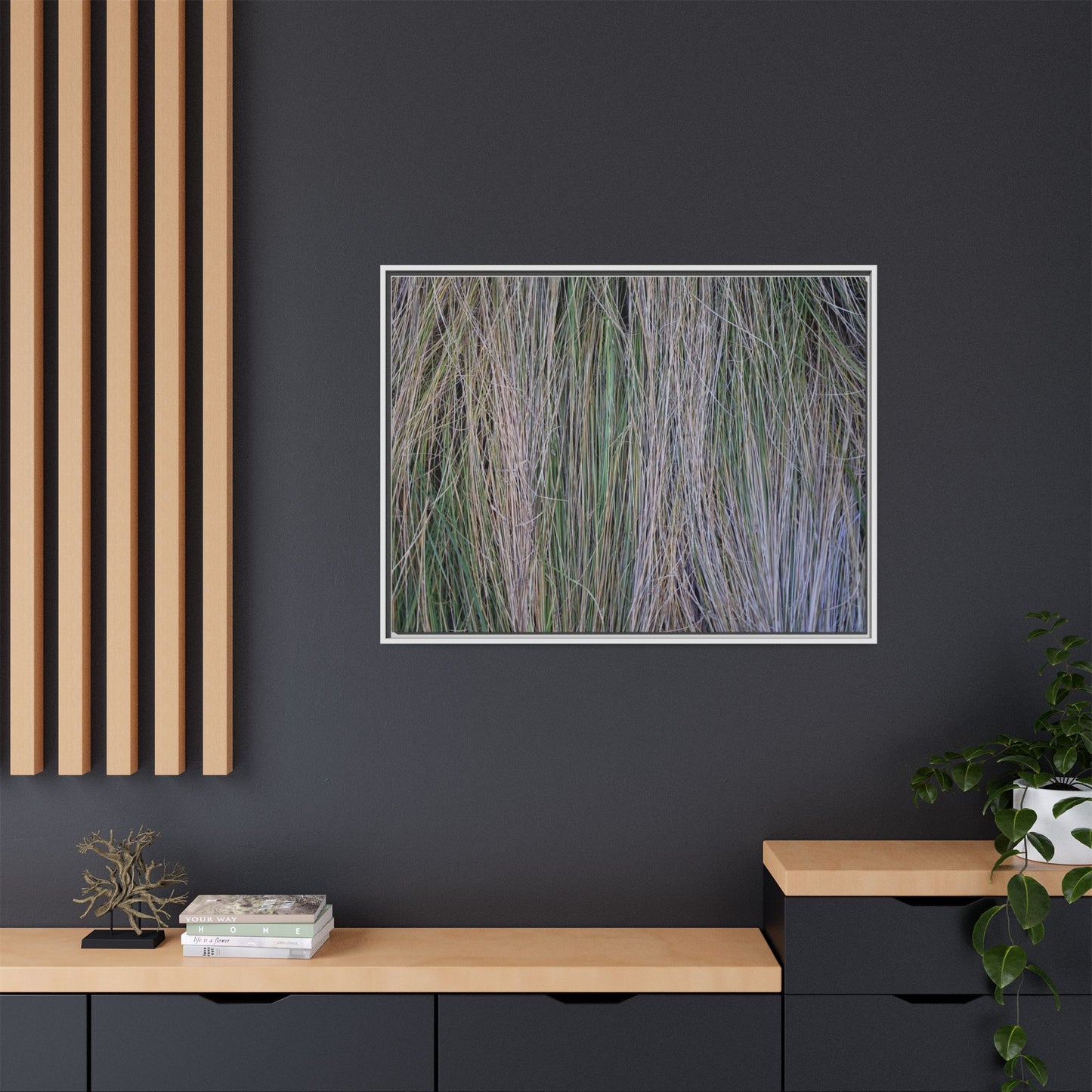 Whispers of Silver Grass - Unique Stretched Canvas Wall Art