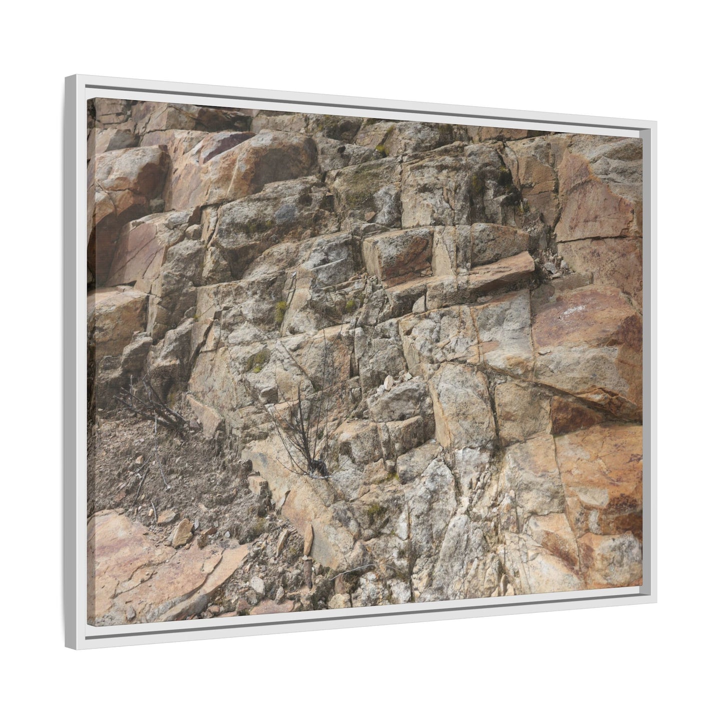 Stone's Silent Story - Unique Stretched Canvas Wall Art