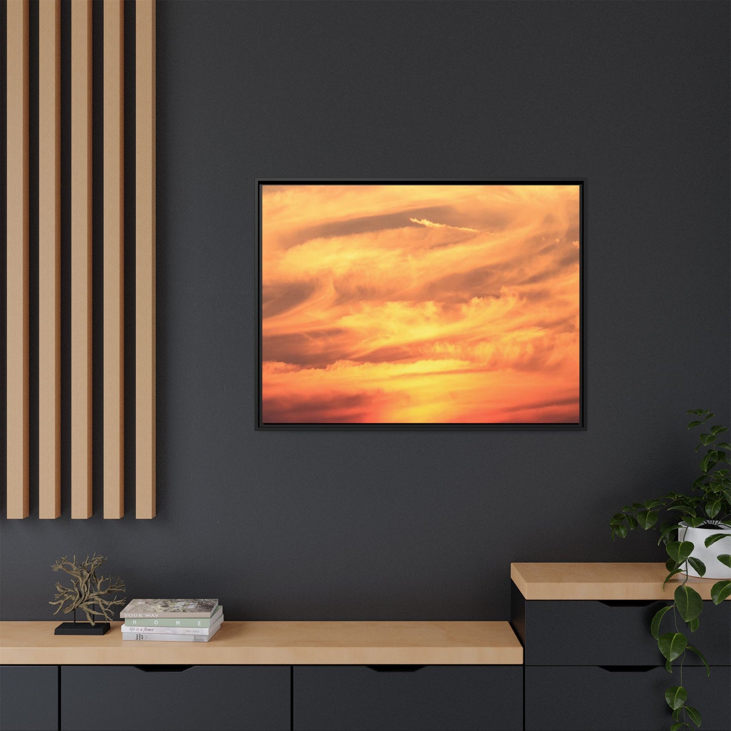 Burning Skies - Unique Stretched Canvas Wall Art