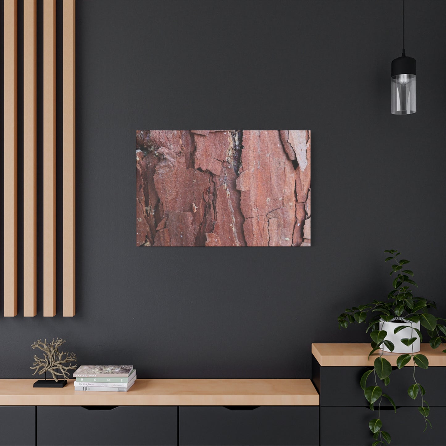 Crimson Fissures - Unique Frameless Canvas Wall Art