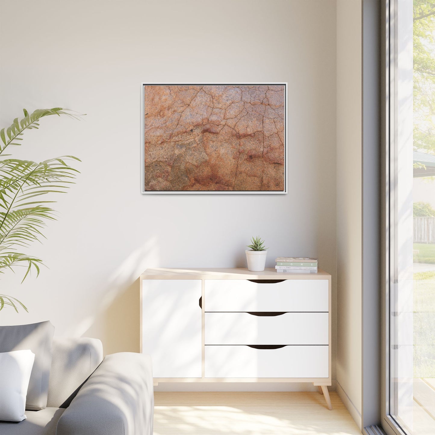 Russet Fissures - Unique Stretched Canvas Wall Art
