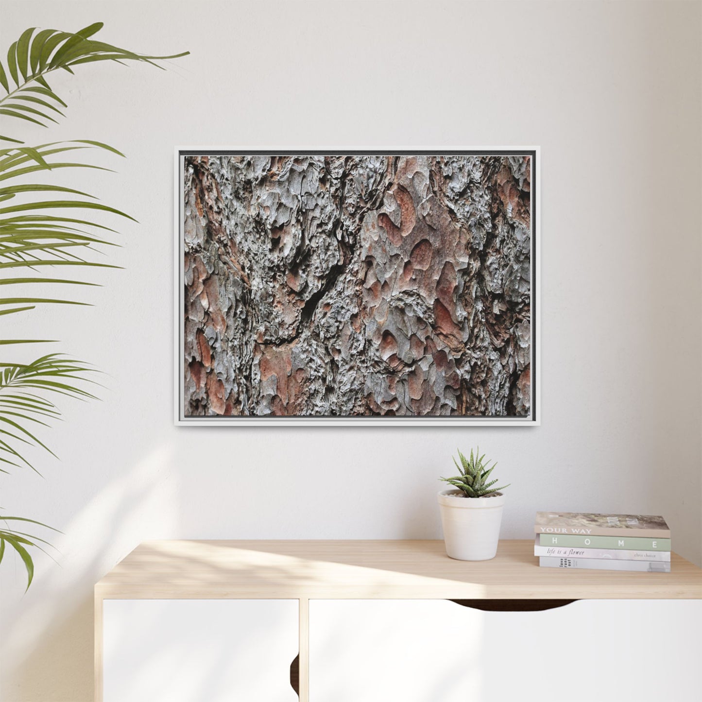 Bark Texture Symphony - Unique Stretched Canvas Wall Art