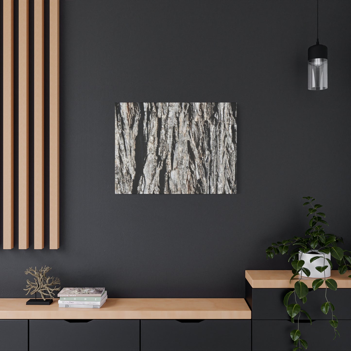 Bark Layers in Monochrome - Unique Frameless Canvas Wall Art
