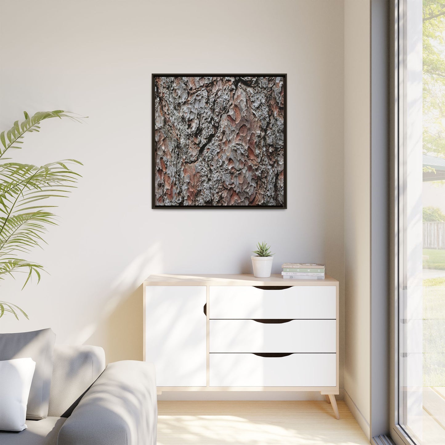 Bark Texture Symphony - Unique Stretched Canvas Wall Art