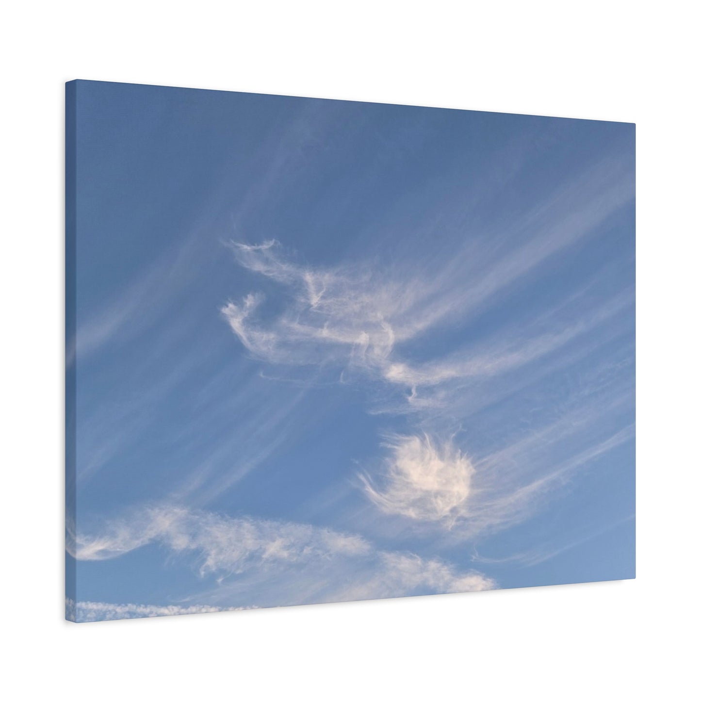 Wispy Whispers of Azure - Unique Frameless Canvas Wall Art
