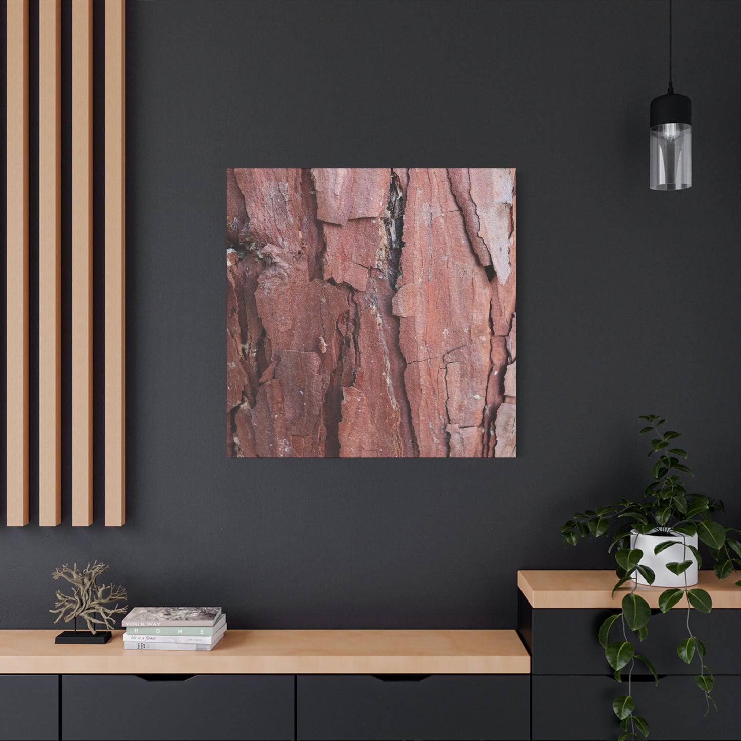 Crimson Fissures - Unique Frameless Canvas Wall Art