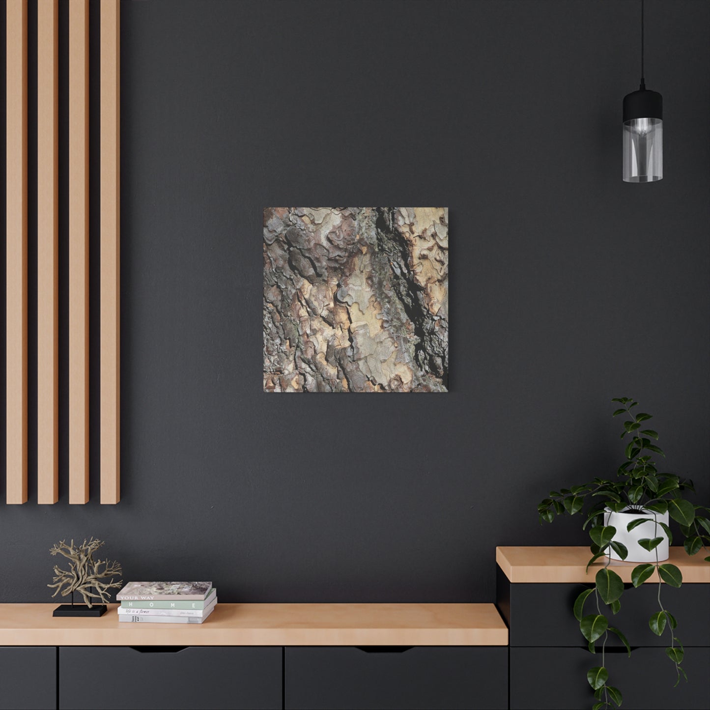 Tree Bark Symphony - Unique Frameless Canvas Wall Art
