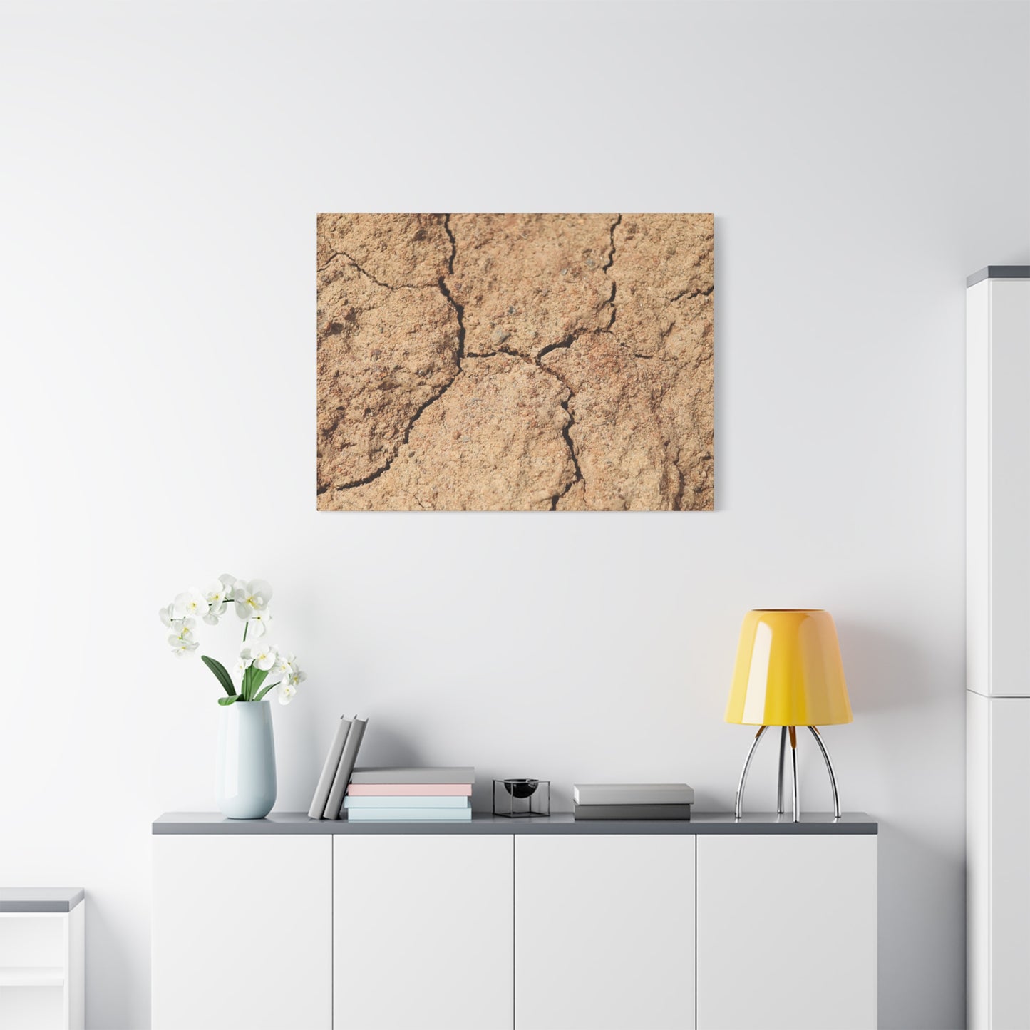 Cracked Earth's Lament - Unique Frameless Canvas Wall Art