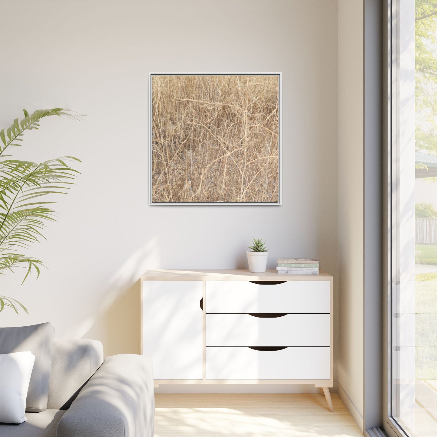 Golden Stalks - Unique Stretched Canvas Wall Art