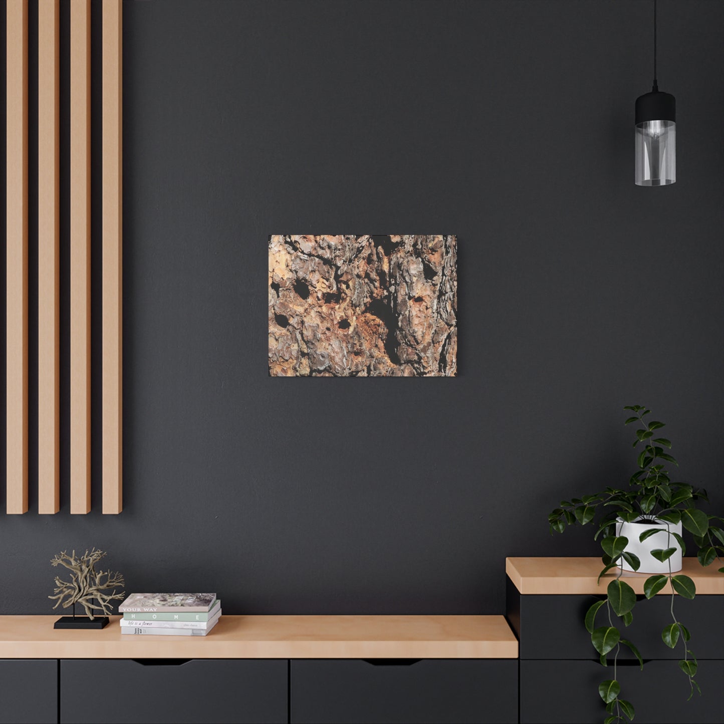 Tree Bark Mosaic - Unique Frameless Canvas Wall Art