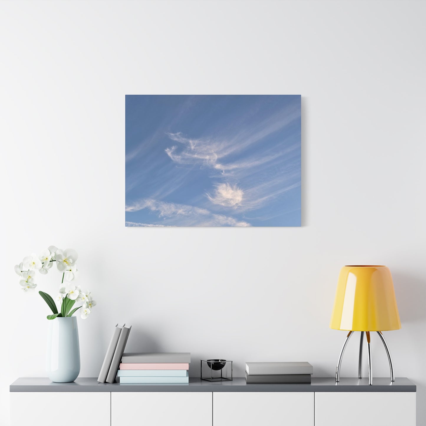 Wispy Whispers of Azure - Unique Frameless Canvas Wall Art