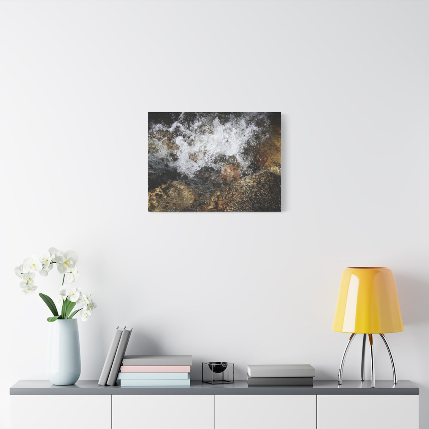 Stone and Surge - Unique Frameless Canvas Wall Art