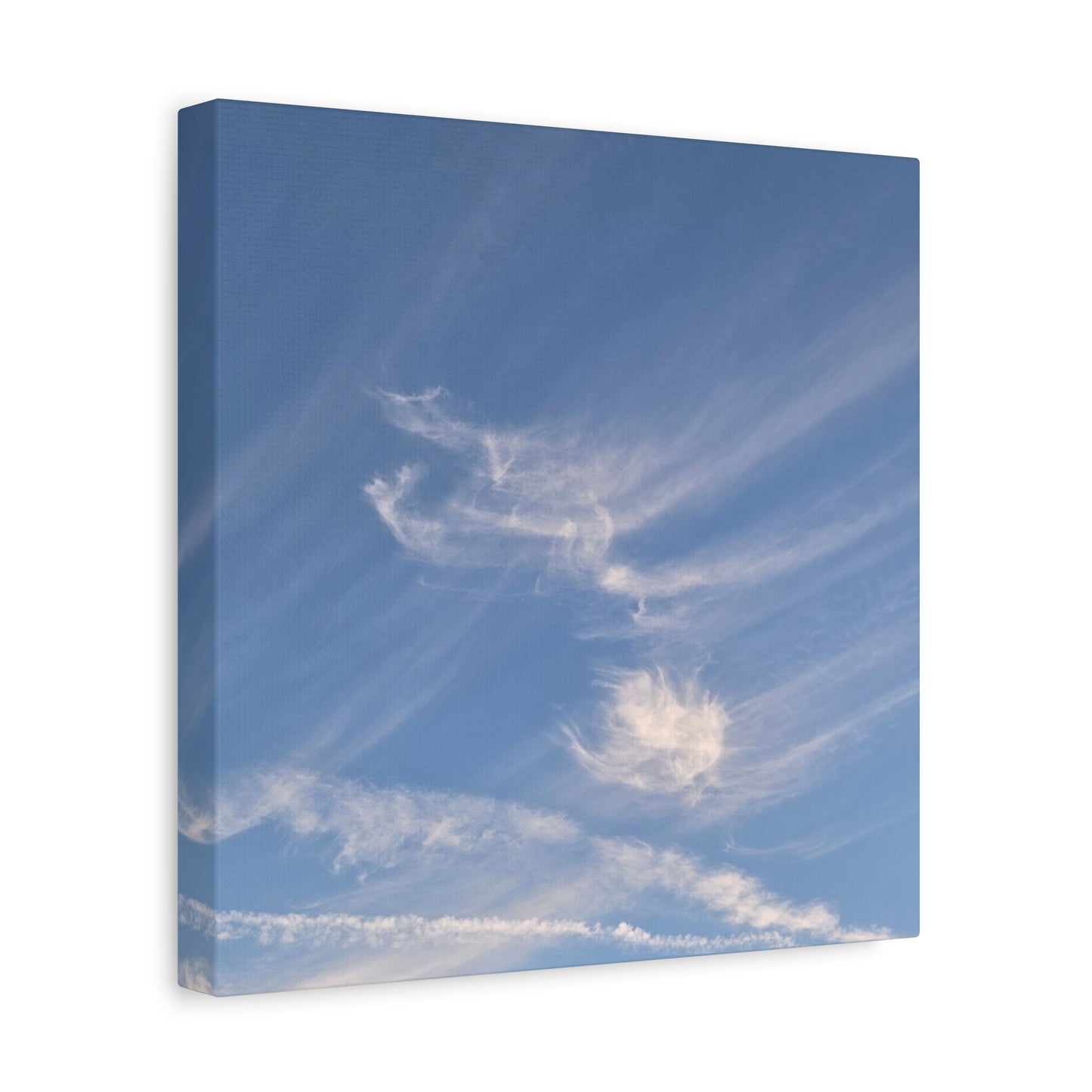 Wispy Whispers of Azure - Unique Frameless Canvas Wall Art