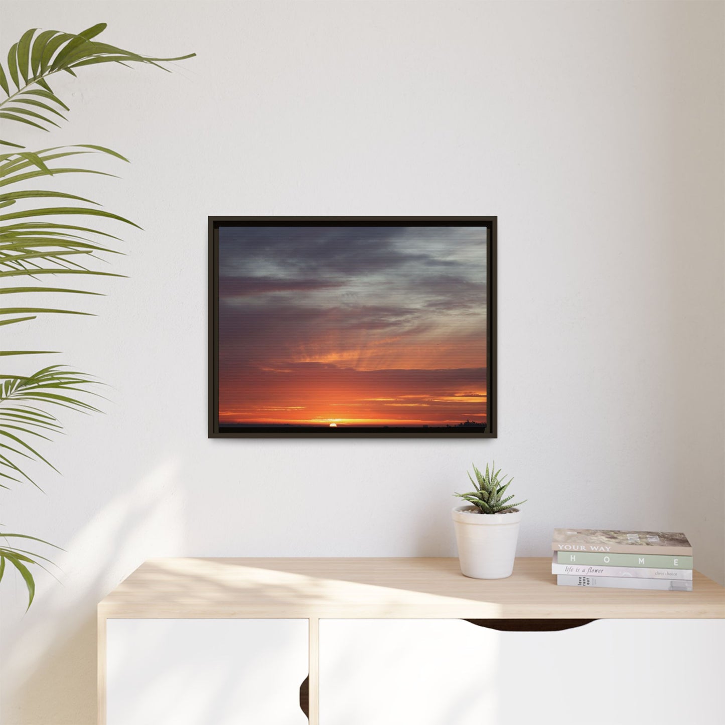 Fiery Horizon - Unique Stretched Canvas Wall Art