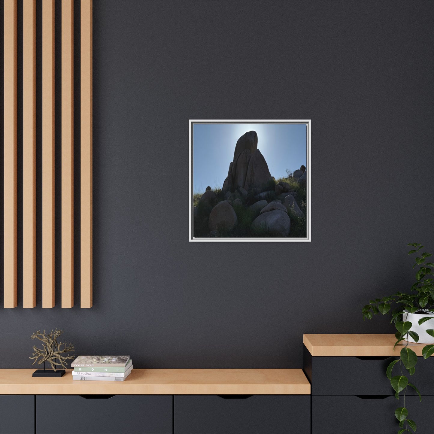 Boulder Silhouette - Unique Stretched Canvas Wall Art
